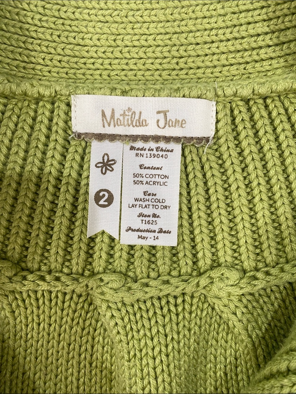Matilda Jane Lime Green Knit Sweater with Buckle Detail - Picture 2 of 4